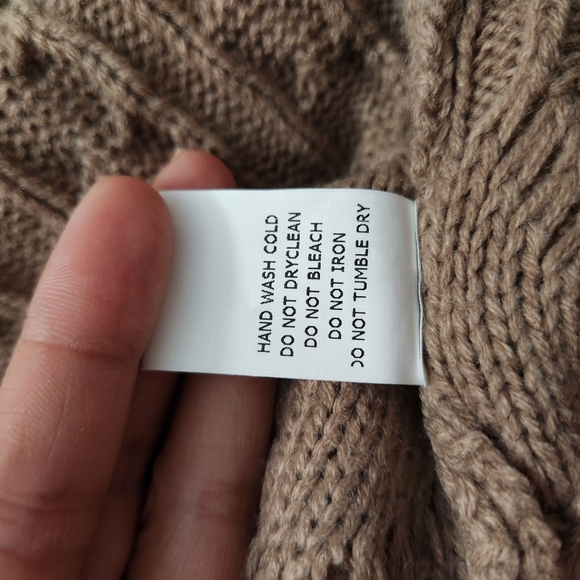 Davi & Dani Solid Round Neck Long Sleeve Sweater - Almond - Picture 5 of 7